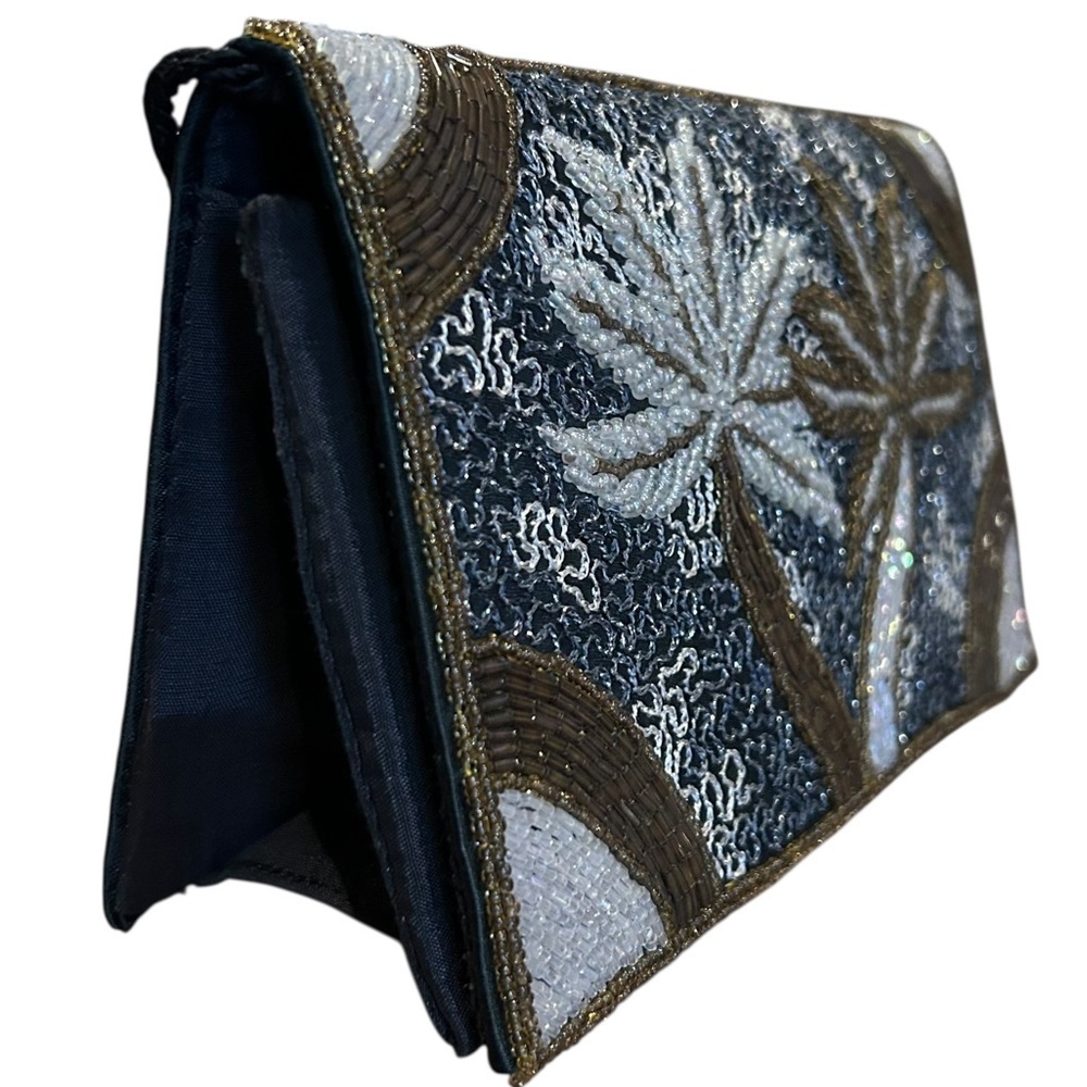 Beaded Palm Tree Summer Crossbody/Clutch Purse